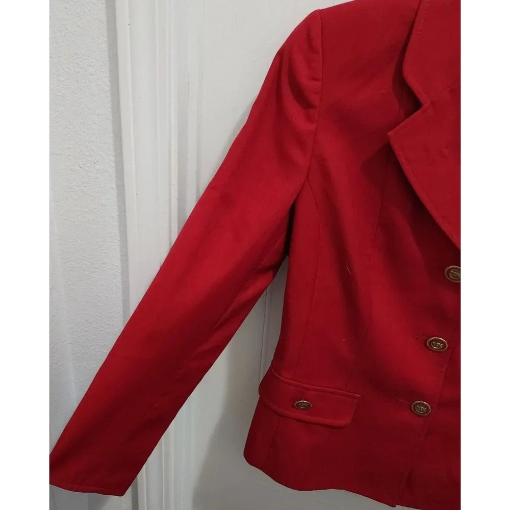Lot of‎ 2 Mary Kay Women's Button Up Blazer Jackets Red Embroidered Size 2/2P